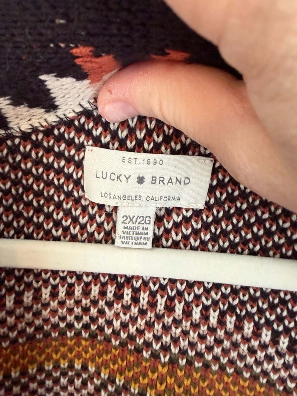 Lucky Brand Aztec Southwestern Shawl Collared Cardigan Size 2X - Picture 3 of 4